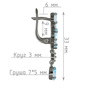 Женские Серьги Серебро Камень натуральный Топаз