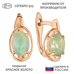 Женские Серьги Серебро Камень натуральный Опал