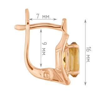 Женские Серьги Серебро Камень натуральный Цитрин