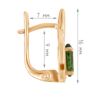 Женские Серьги Серебро Камень натуральный Хромдиопсид