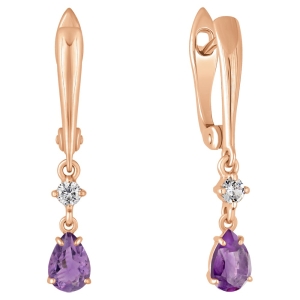 Женские Серьги Серебро Камень натуральный Аметист