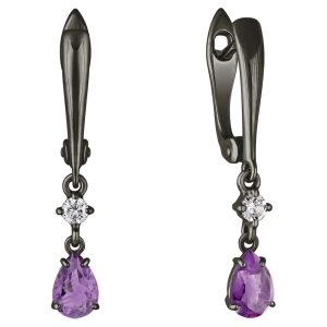 Женские Серьги Серебро Камень натуральный Аметист