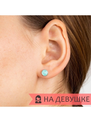 Женские Серьги Серебро Эмаль холодная