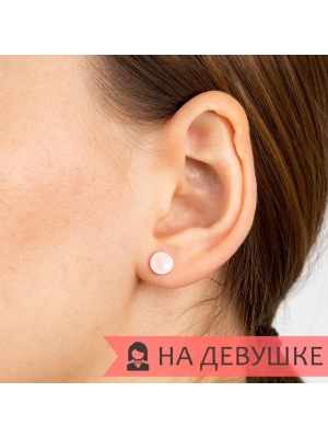 Женские Серьги Серебро Эмаль холодная Розовый кварц