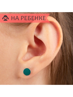 Женские Серьги Серебро Эмаль холодная