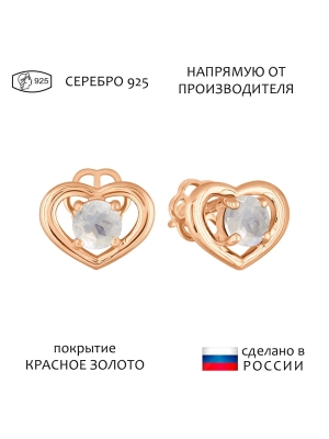 Женские Серьги Серебро Камень натуральный Лунный камень
