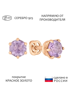 Женские Серьги Серебро Камень натуральный Аметист