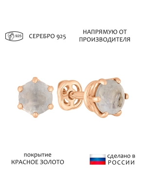 Женские Серьги Серебро Камень натуральный Лунный камень