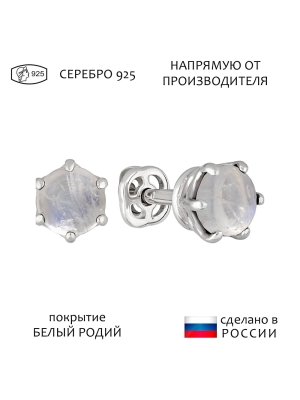 Женские Серьги Серебро Камень натуральный Лунный камень