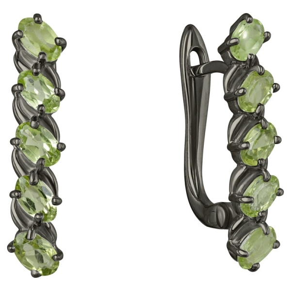 Женские Серьги Серебро Камень натуральный Хризолит